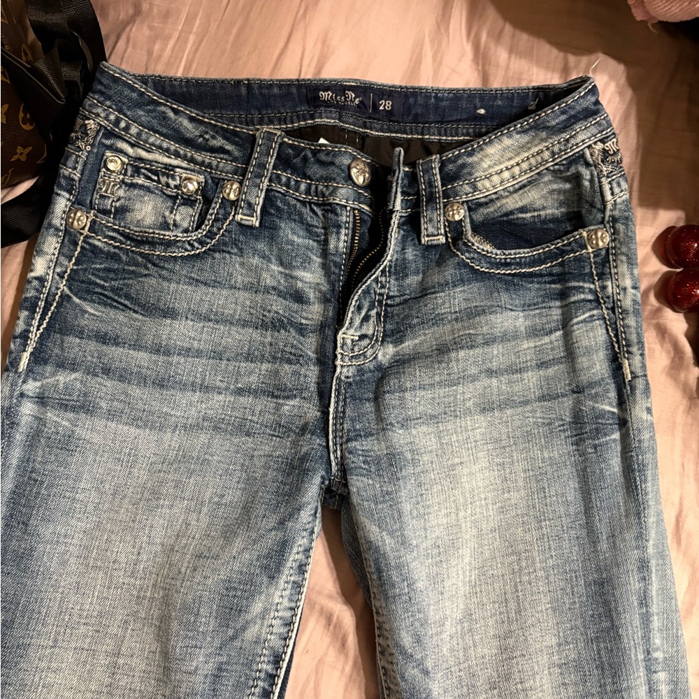 Miss Me Distressed Blue Skinny Jeans